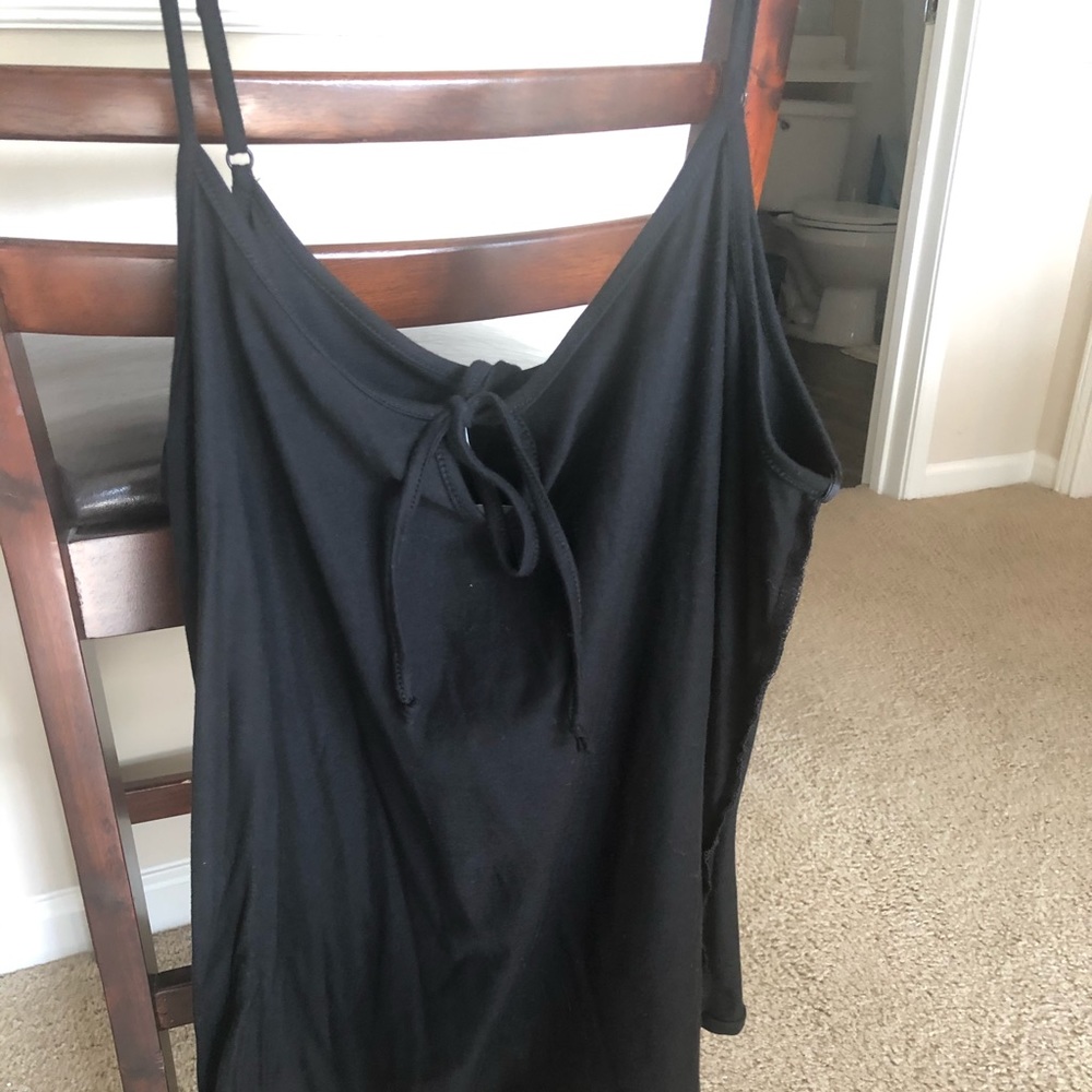 Simple black tank top with tie